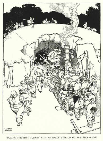 Illustratie voor Railway Ribaldry door W Heath Robinson door William Heath Robinson