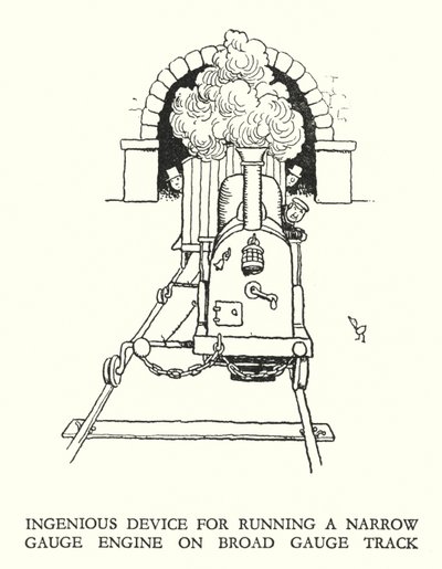 Illustratie voor Railway Ribaldry door W Heath Robinson door William Heath Robinson
