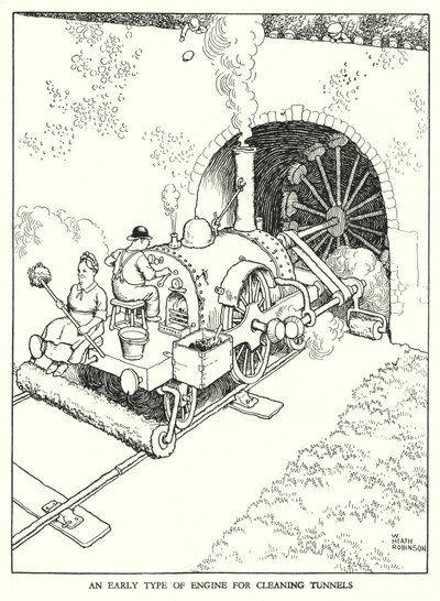Illustratie voor Railway Ribaldry door W Heath Robinson door William Heath Robinson