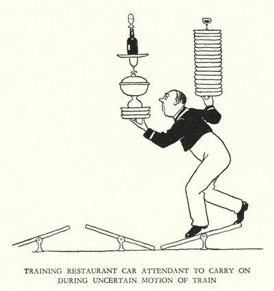 Illustratie voor Railway Ribaldry door W Heath Robinson door William Heath Robinson
