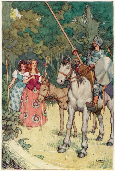 Illustratie voor De Avonturen van Don Quichot door William Heath Robinson