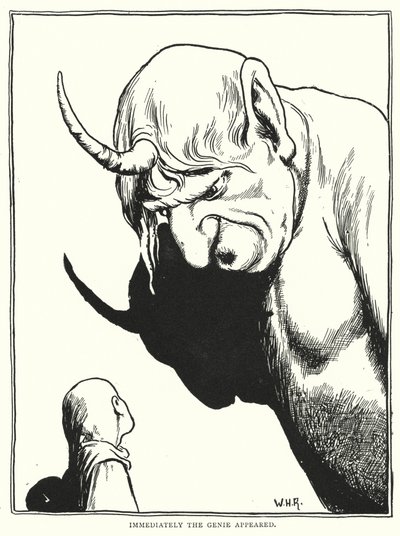 Onmiddellijk verscheen de geest (gravure) door William Heath Robinson