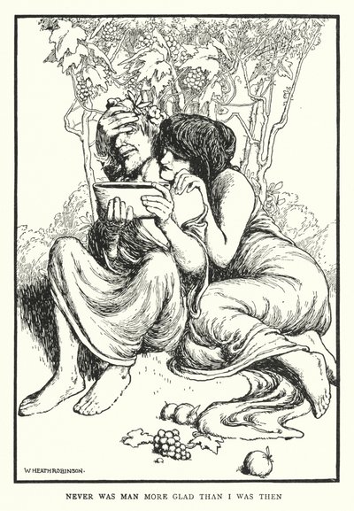 Nooit was een man blijer dan ik toen (litho) door William Heath Robinson