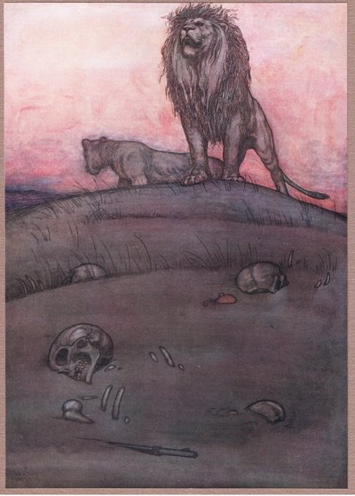 Op de zanddrift aan de veldzijde door William Heath Robinson