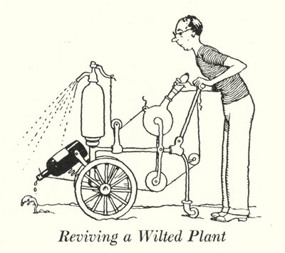 Een verwelkte plant weer tot leven brengen door William Heath Robinson
