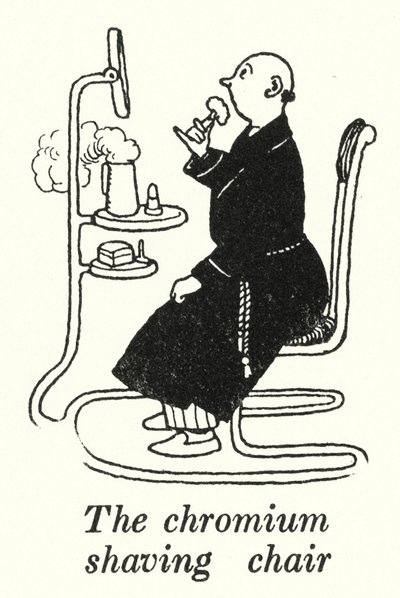 De chroom scheerstoel door William Heath Robinson