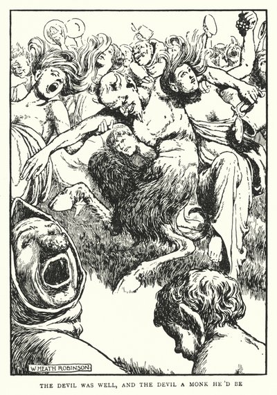 De duivel was gezond, en de duivel zou een monnik zijn door William Heath Robinson