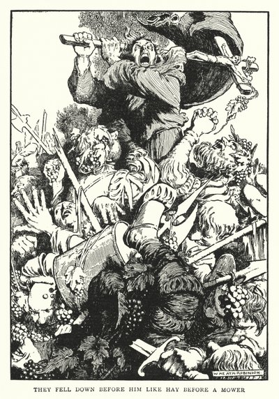 Ze vielen voor hem neer als hooi voor een maaier door William Heath Robinson