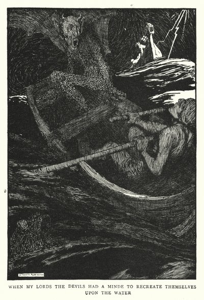Toen mijn heren de duivels zich wilden vermaken op het water door William Heath Robinson