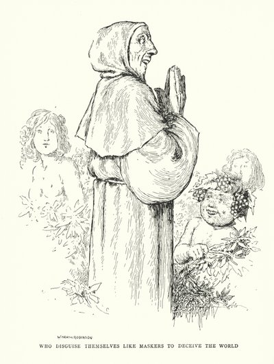 Die zich vermommen als maskers om de wereld te misleiden door William Heath Robinson