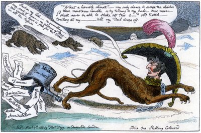 De Corsicaanse bloedhond achtervolgd door de Russische beer door William Helmes