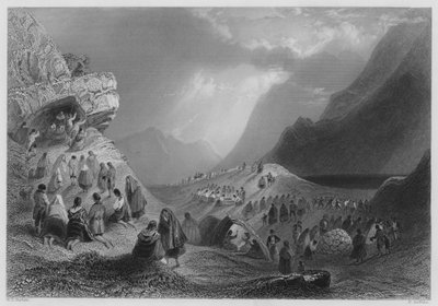Een Patroon in Connemara (gravure) door William Henry (after) Bartlett