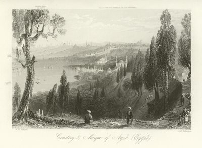 Begraafplaats en moskee van Ayub, Constantinopel door William Henry Bartlett