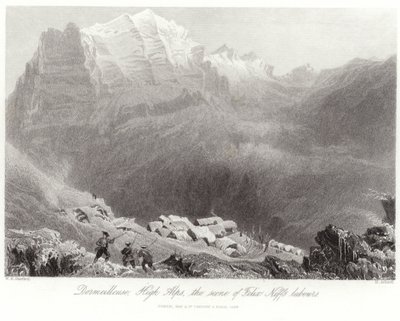 Dormeilleuse in de Hoge Alpen door William Henry Bartlett