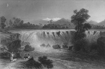 Val van de rivier Cydnus, nabij Tarsus door William Henry Bartlett