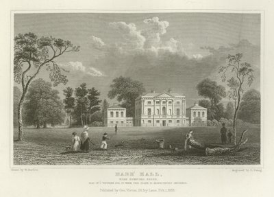 Hare Hall, nabij Romford, Essex, Zetel van J Western, Esquire door William Henry Bartlett