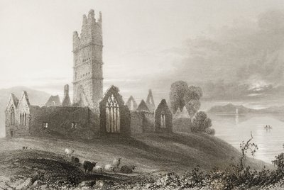 Moyne Abbey, County Mayo, Ierland, uit 