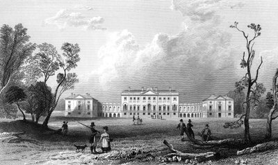 Thorndon Hall, Essex, gegraveerd door Henry Adland, 1832 door William Henry Bartlett