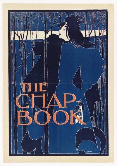 De Blauwe Dame, poster voor The Chap-Book door William Henry Bradley