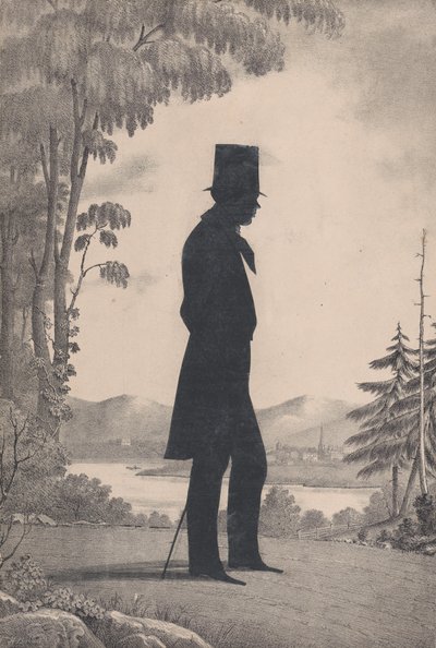 Silhouet van Edward Worth uit Saco, Maine door William Henry Brown