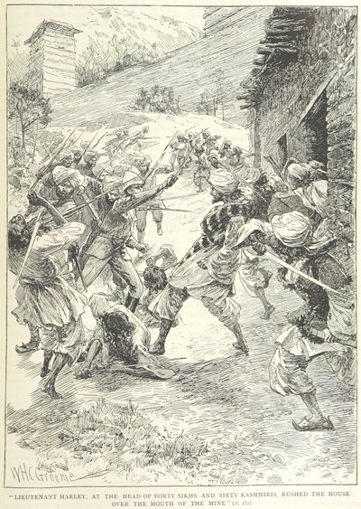 Aanval op de mijn in Chitral door William Henry Charles Groome