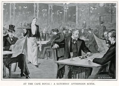 In het Cafe Royal: Een zaterdagmiddagscène, ca. 1900 door William Henry Humphris