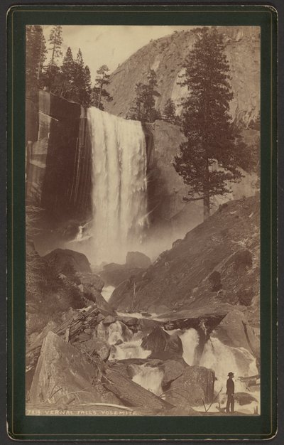 Vernal watervallen. Yosemite. door William Henry Jackson
