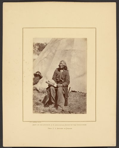[Washakie of Schiet de Buffel Lopend, Shoshone, Wind River Mountains, Wyoming]. door William Henry Jackson