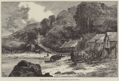 Scène van de moord in Babbicombe, Zuid-Devon door William Henry James Boot