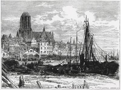 Zicht op Frankfurt am Main met de Witte Dameskerk op de achtergrond, gegraveerd door Cutts en Harrison door William Henry James Boot