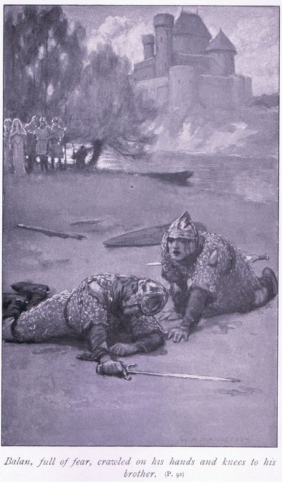 Balan, vol angst, kroop op handen en knieën naar zijn broer door William Henry Margetson