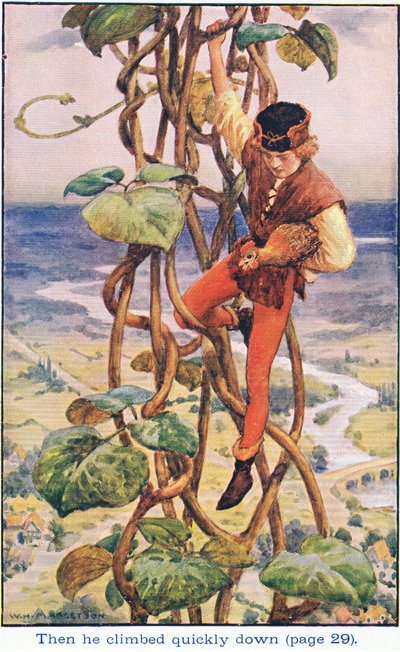 Toen klom hij stilletjes naar beneden, Jack en de Bonenstaak, 1925 door William Henry Margetson