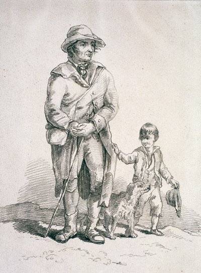 Een boer met een hond en een jongen, Provinciale karakters, 1813 door William Henry Pyne
