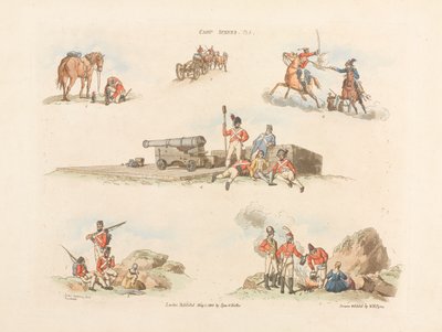 Kampscènes, 1803 door William Henry Pyne