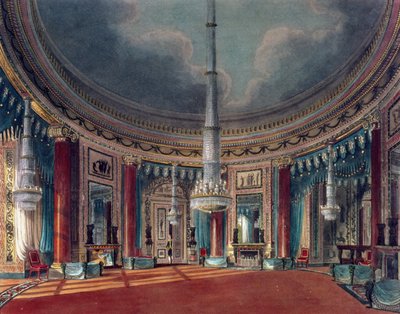 Carlton House, de ronde kamer, uit Pynes Royal Residences door William Henry Pyne