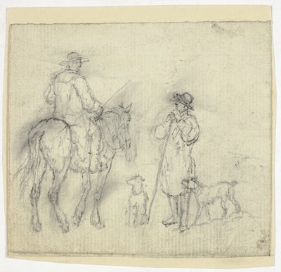 Man met honden en een ander te paard door William Henry Pyne