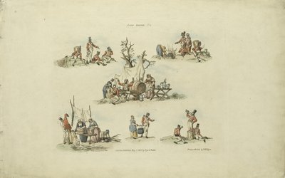 Kampscènes, 1803 door William Henry after Pyne