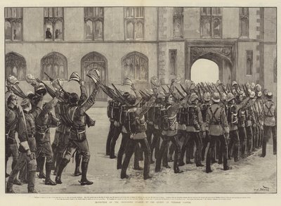 Inspectie van de Grenadier Guards door de koningin in Windsor Castle door William Heysham Overend