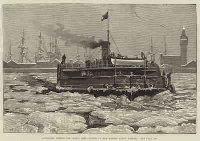 Liverpool tijdens de Vorst, Moeilijkheden van het Mersey Veerbootverkeer door William Heysham Overend