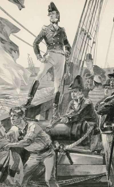 Lord Cochrane vraagt om hulp om de Franse vloot aan te vallen door William Heysham Overend