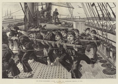 Onze Toekomstige Matrozen, een Scène aan Boord van het Opleidingsschip Mercury, in Ryde door William Heysham Overend