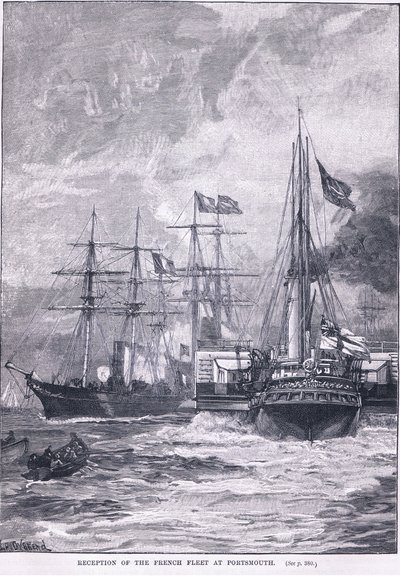 Ontvangst van de Franse Vloot in Portsmouth 1865 AD door William Heysham Overend