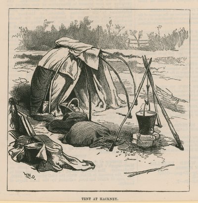 Schetsen van het zigeunerleven; Tent in Hackney door William Heysham Overend