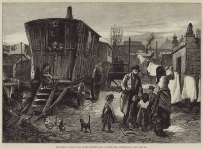 Schetsen van Zigeunerleven, een Kampement nabij Latimer-Road, Notting-Hill door William Heysham Overend
