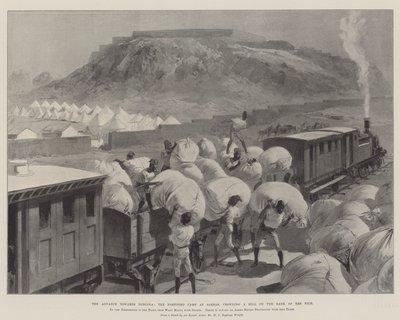 De Vooruitgang naar Dongola, het Versterkte Kamp bij Sarras, Bekroning van een Heuvel aan de Oever van de Nijl door William Heysham Overend