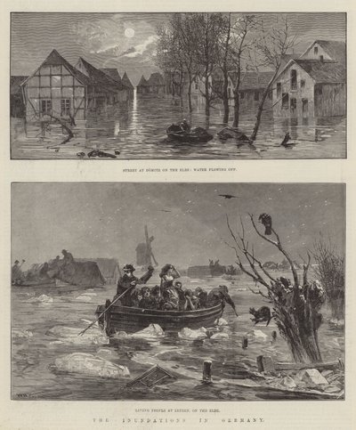De Overstromingen in Duitsland door William Heysham Overend