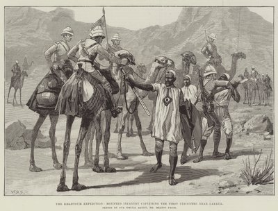 De Khartoum-expeditie, bereden infanterie vangt de eerste gevangenen bij Gakdul door William Heysham Overend