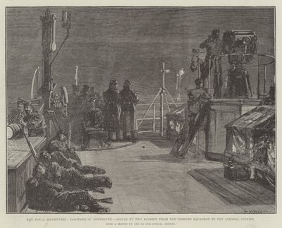 De Marine Manoeuvres, Blokkade van Berehaven, Signaal door Twee Raketten van het Inshore Squadron naar de Admiraal buiten door William Heysham Overend