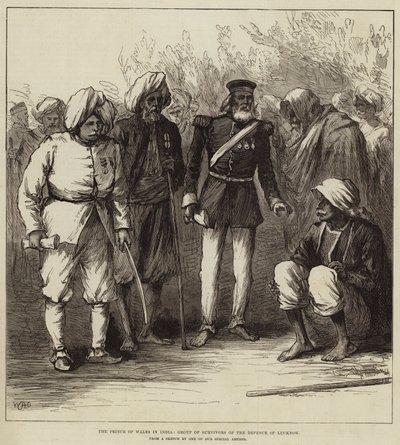 De Prins van Wales in India, Groep Overlevenden van de Verdediging van Lucknow door William Heysham Overend