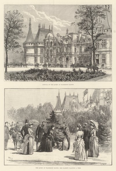 De koningin in Waddesdon Manor door William Heysham Overend